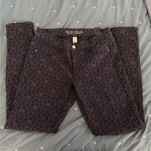 White House Black Market Dark Blue Patterned Skinny Pants NWT
